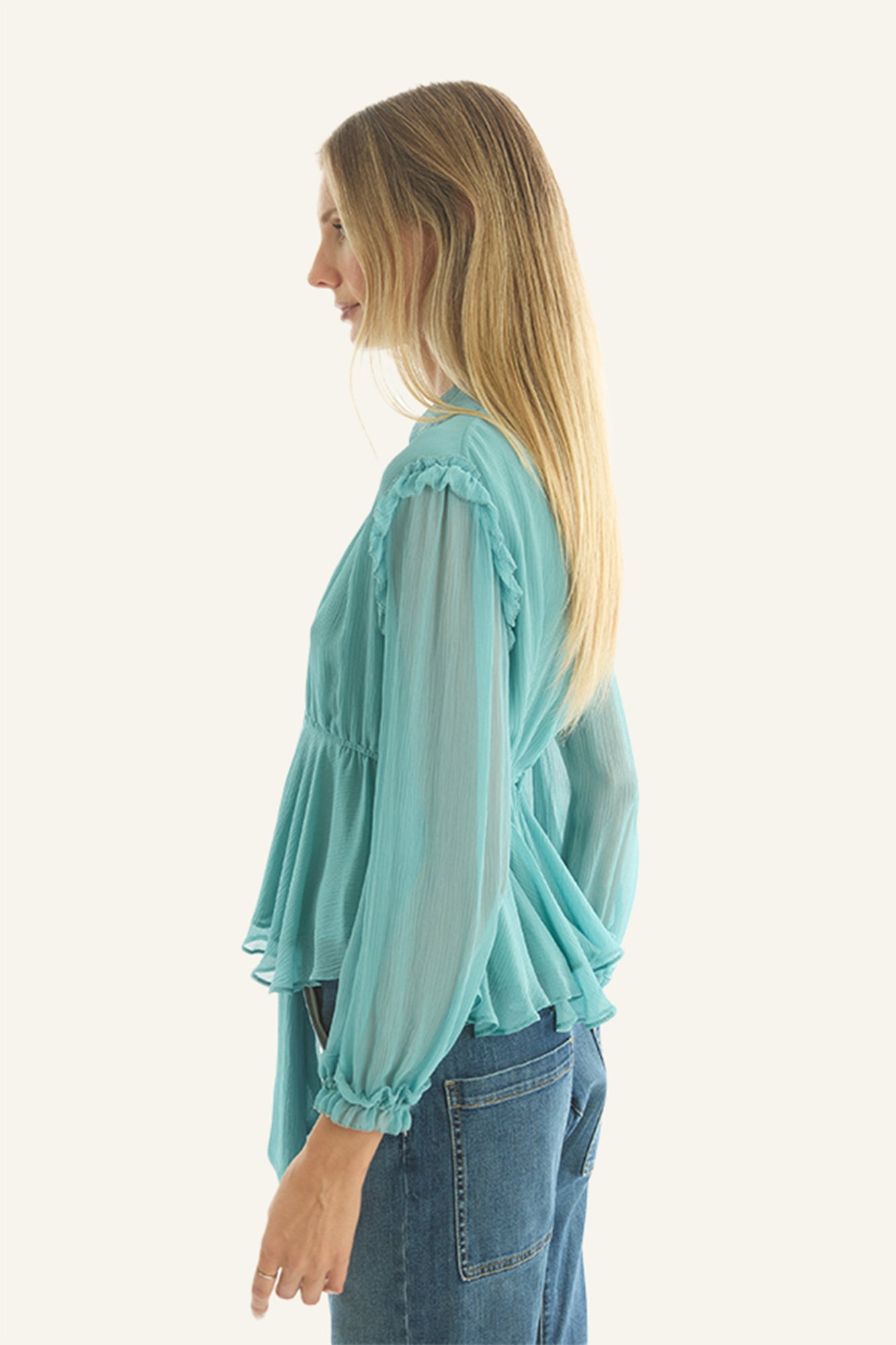 Camila Blouse | Cyan Green