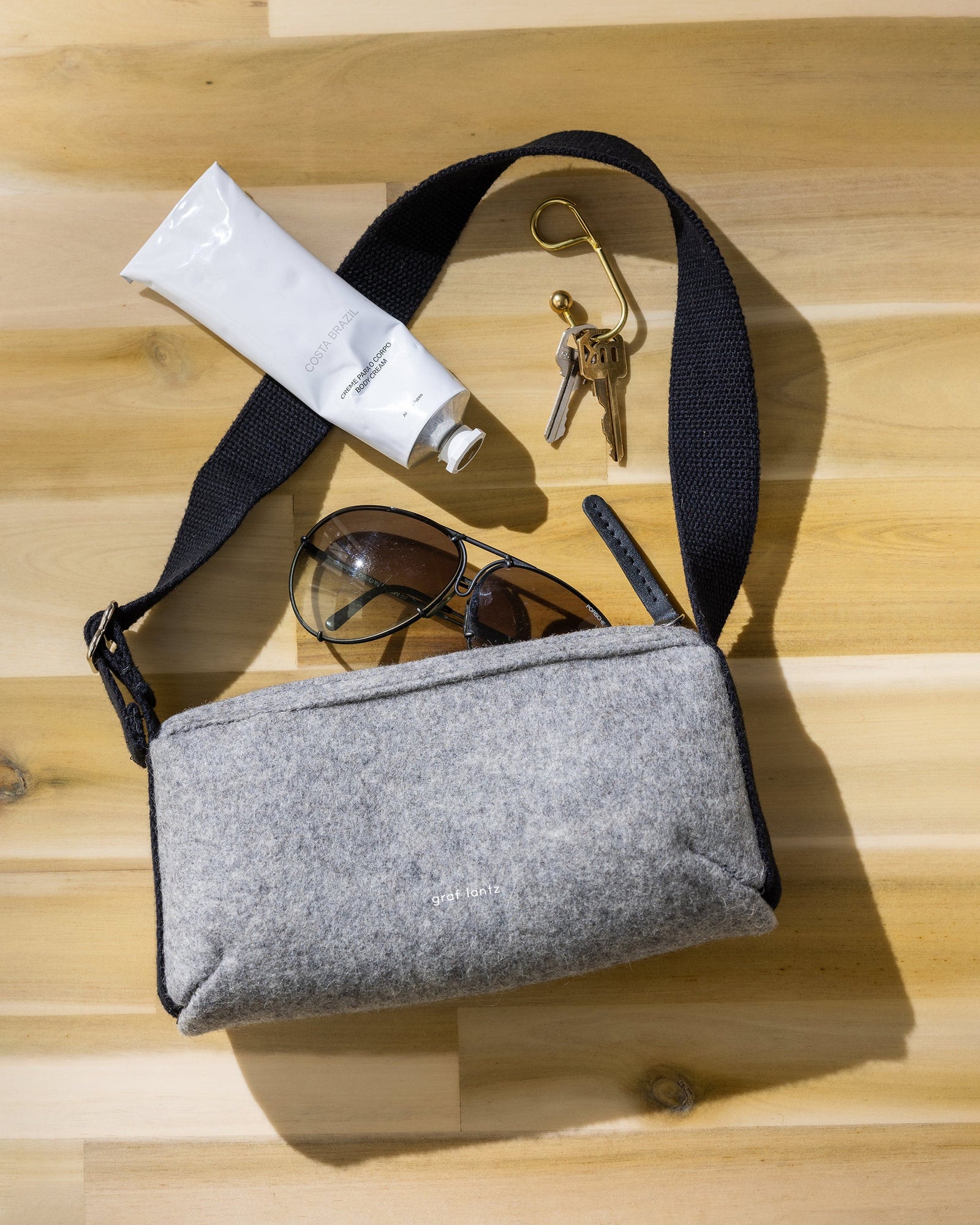 Campus Merino Wool Shoulder Bag | Granite