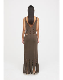 Candle | Long Fringe Dress | Bronze
