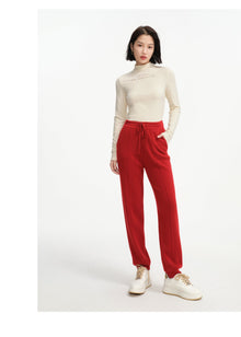 Cashmere Jogger Pants | Red