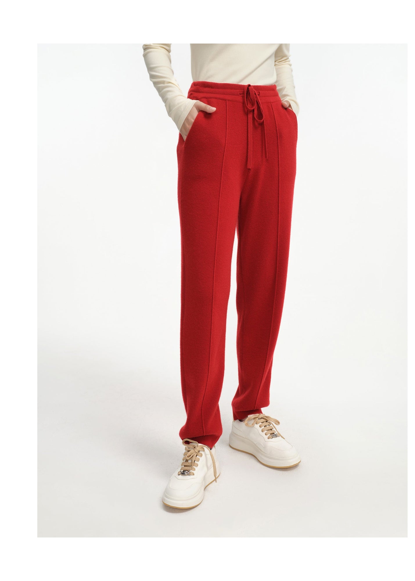 Cashmere Jogger Pants | Red
