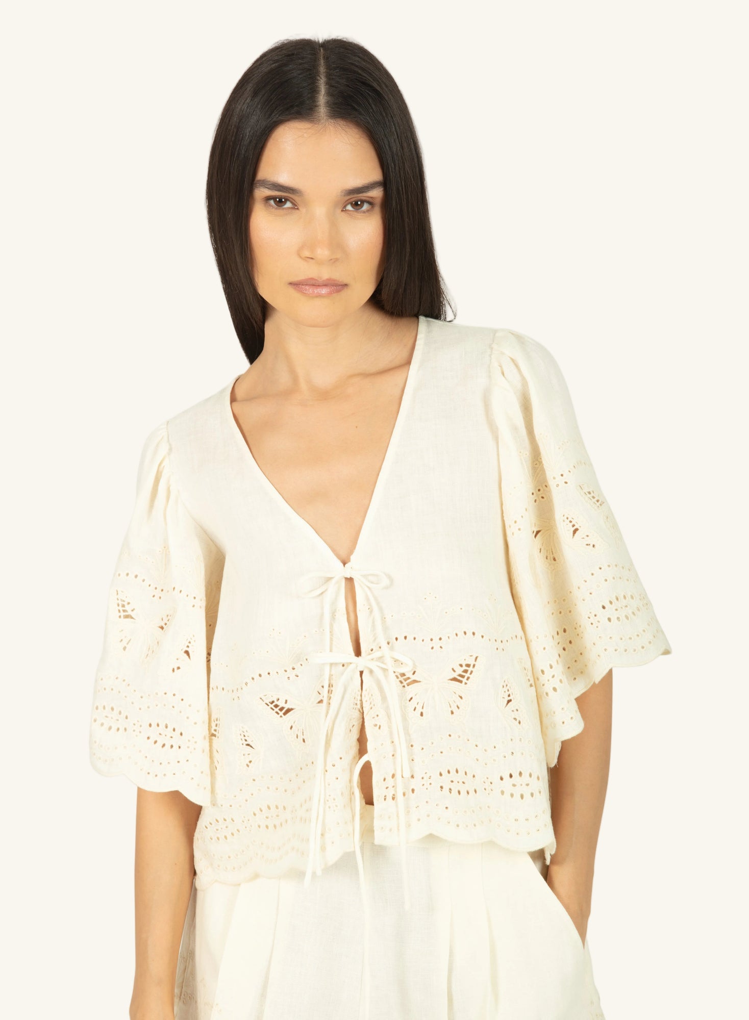 Floria Top | Antique Creme