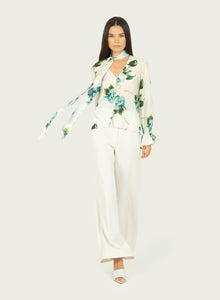 Eliana Blouse | Watercolor Blue Floral