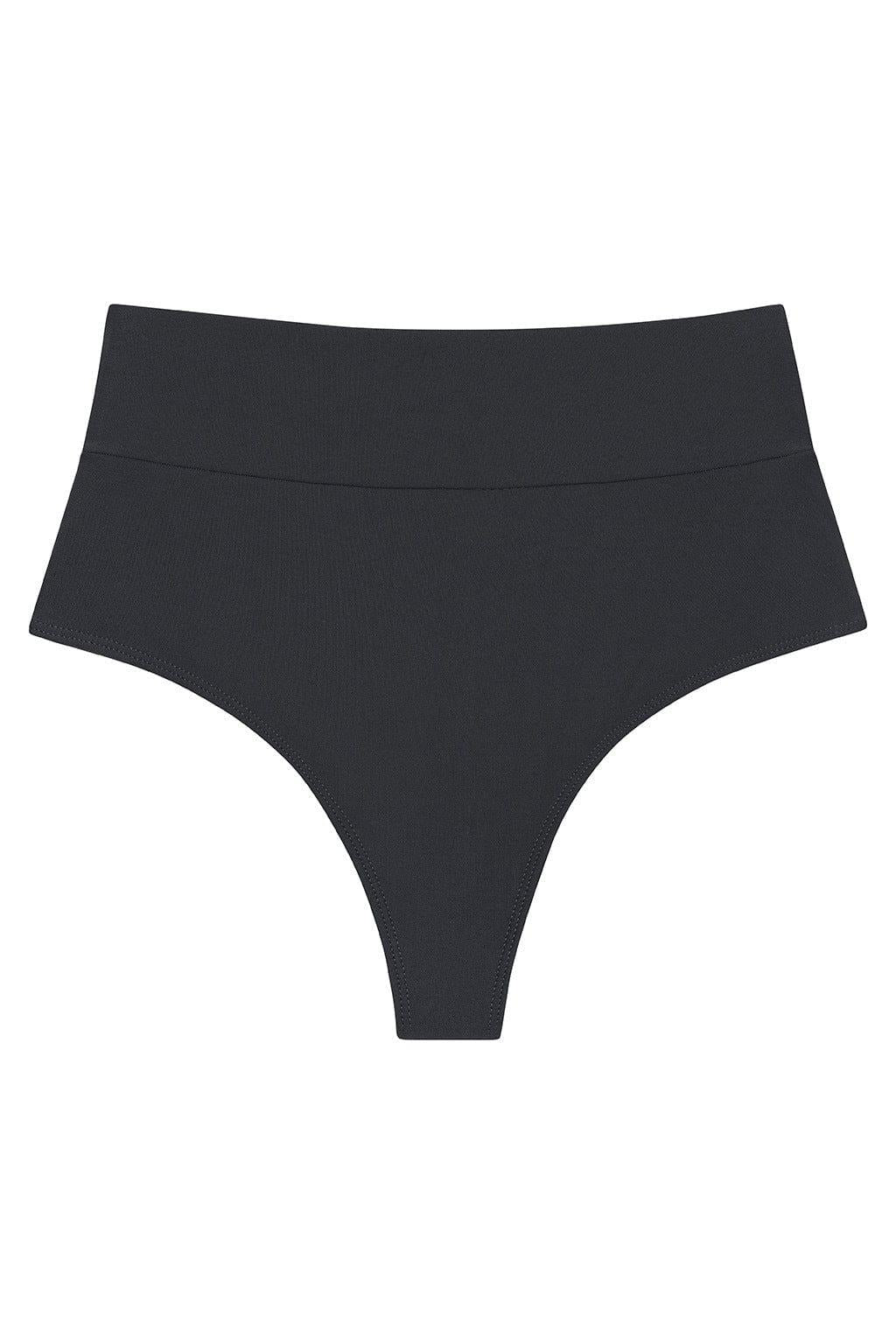 Added Coverage High Rise Bikini Bottom | Charcoal