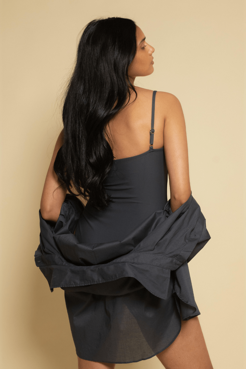 Long Sleeve Button Down Shirt | Charcoal