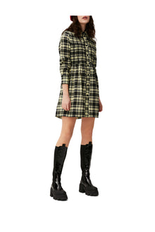Checkered Seersucker Shirt Dress | Check Elfin Yellow