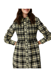 Checkered Seersucker Shirt Dress | Check Elfin Yellow