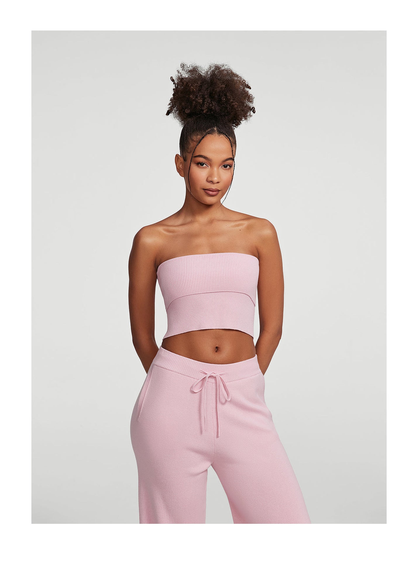 Chunky Knit Crop Top | Ballet Pink
