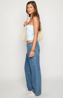 Clara Star Denim Low Rise Jeans | Mid Wash