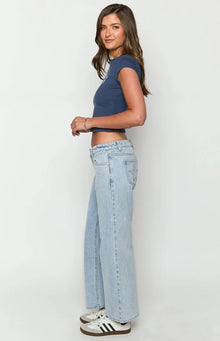 Clara Star Denim Low Rise Jeans | Light Wash