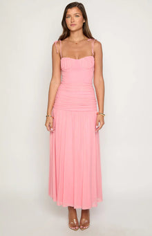 Clare Ruched Maxi Dress | Pink