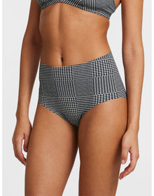 Classic Print High Rise Bikini | Houndstooth Plaid