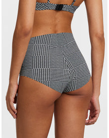 Classic Print High Rise Bikini | Houndstooth Plaid