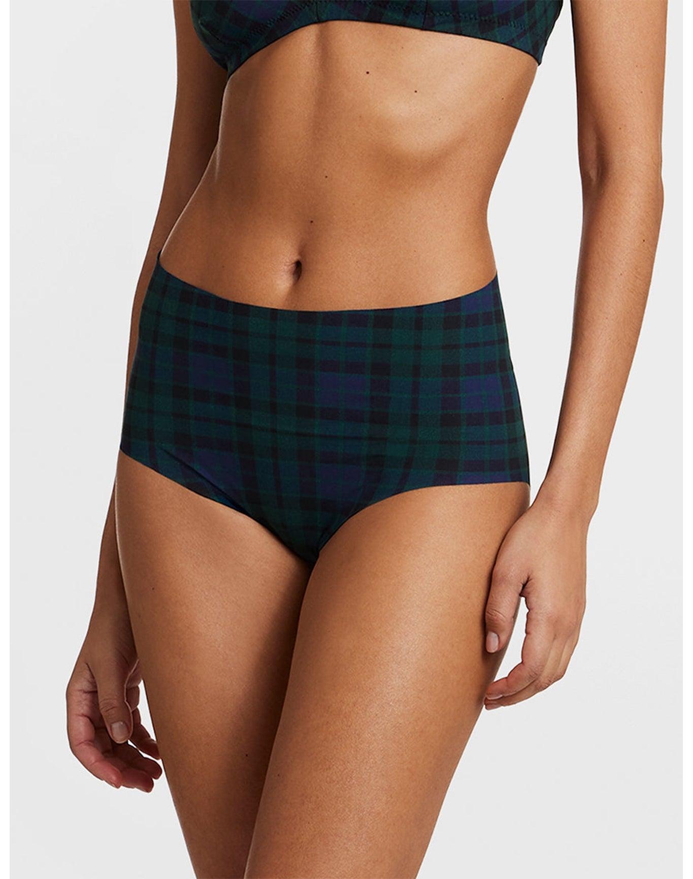 Classic Print High Rise Bikini | Tartan Plaid