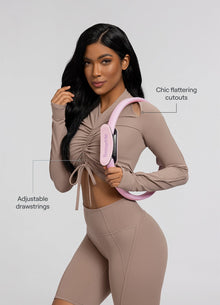Drawstring Crop Top | Cocoa