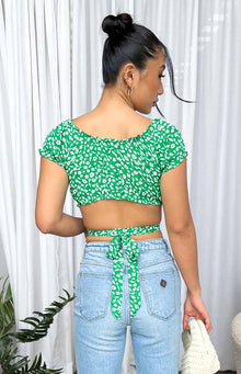 Colette Floral Crop Top | Green