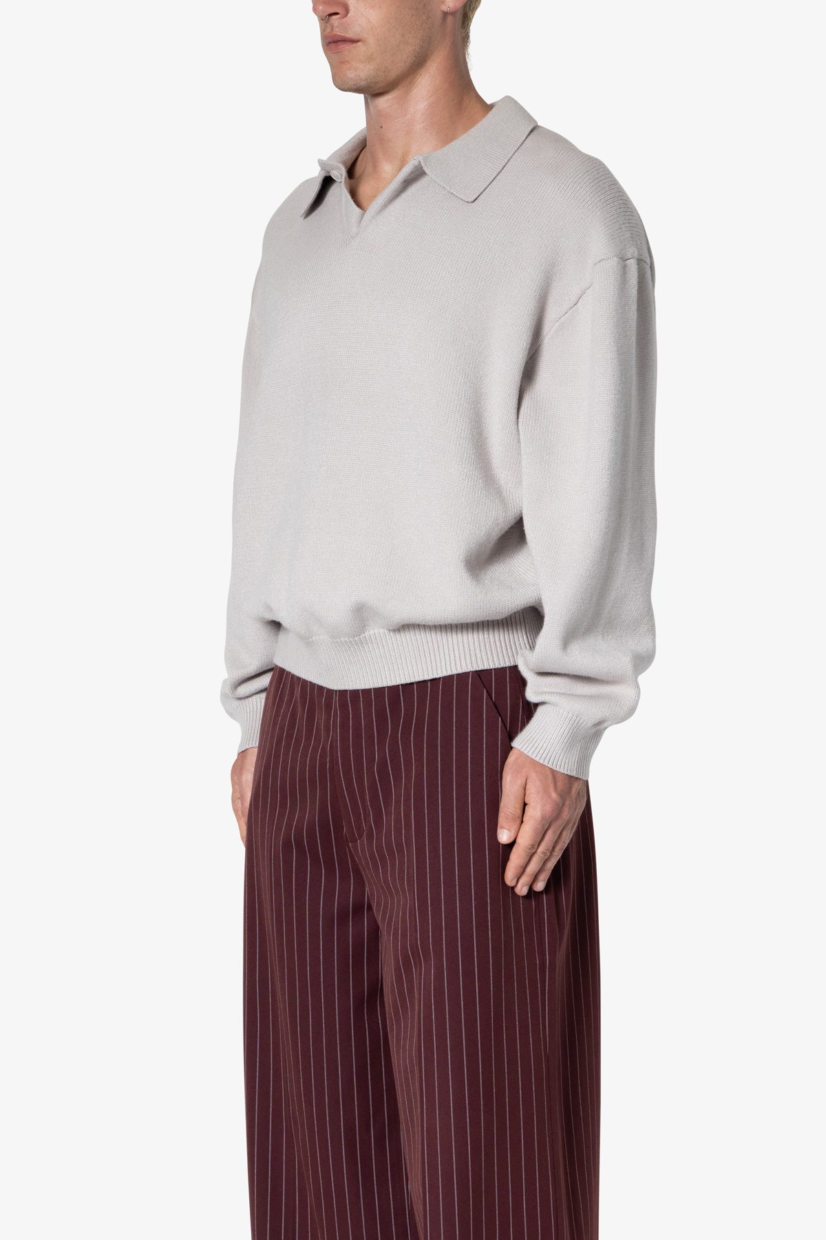 Collared Sweater | Light Grey