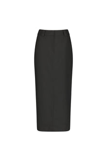 Black Twill Column Maxi Skirt | Black