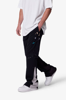 Contrast Bootcut Sweatpants | Black