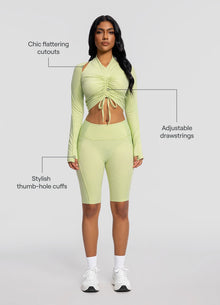 Drawstring Crop Top | Cool Matcha
