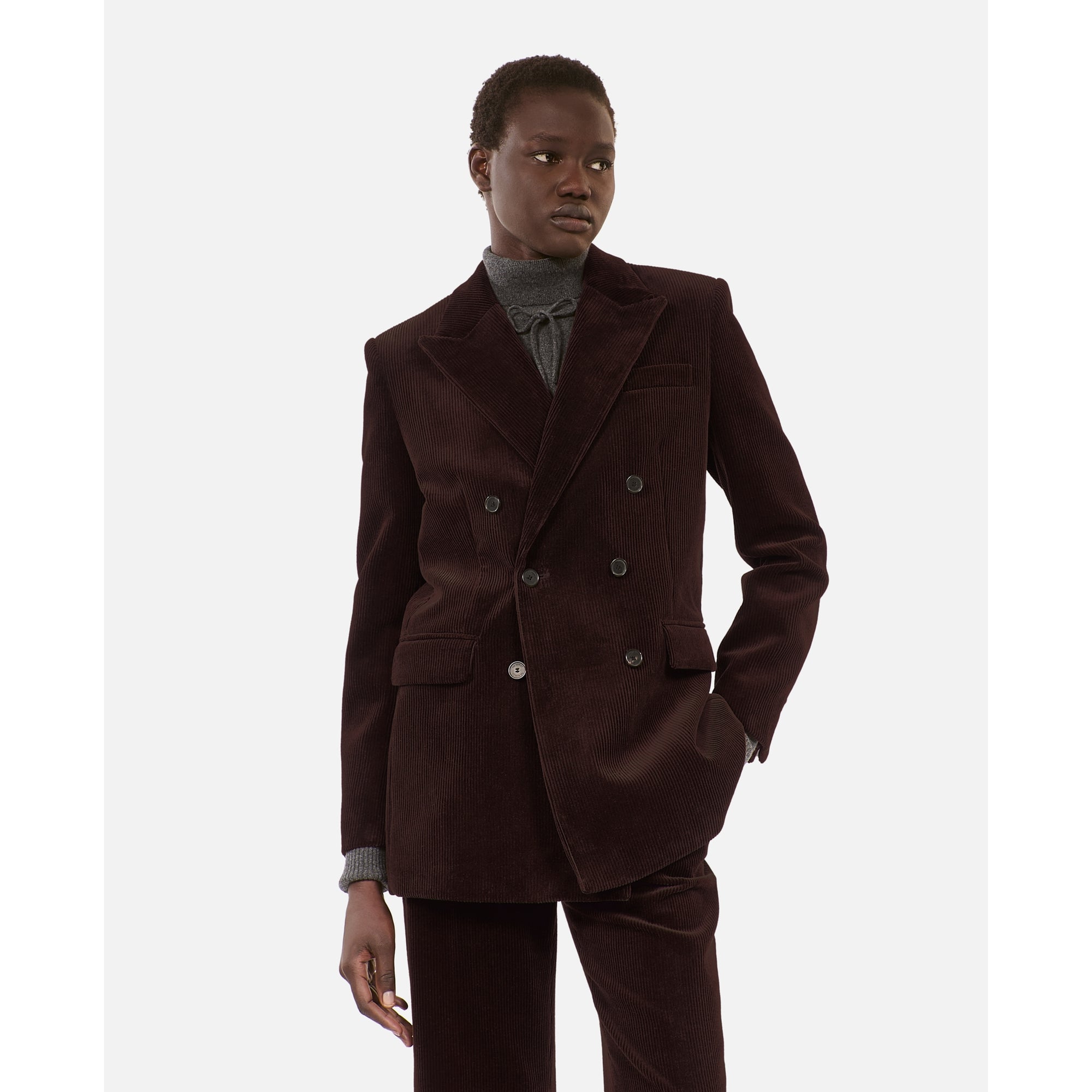 Corduroy Suit Jacket | Women | Brown