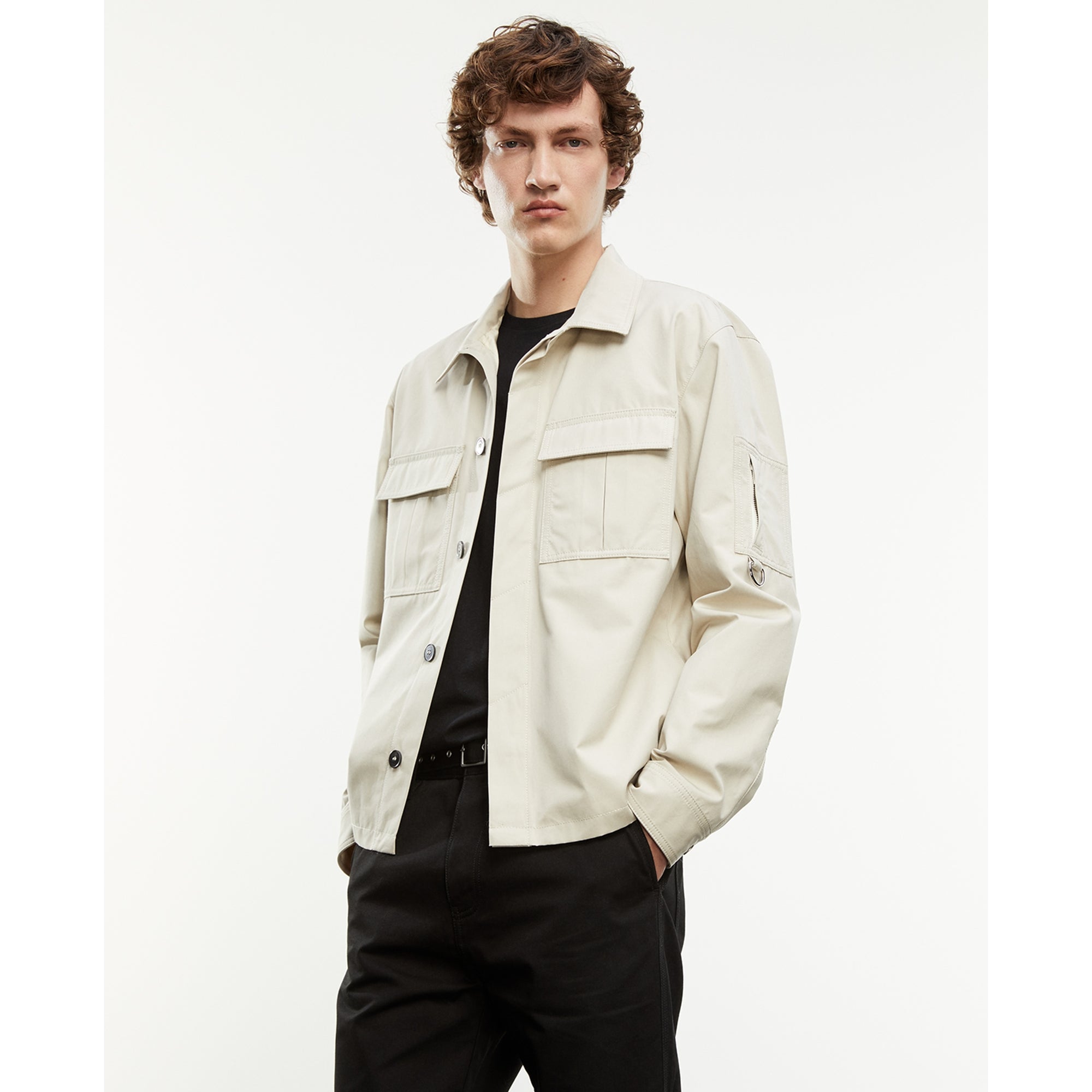 Cotton Jacket With Breast Pockets | Men | Beige