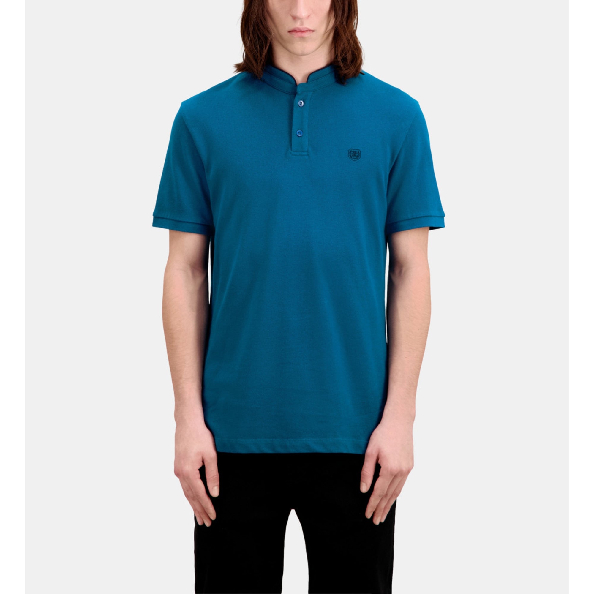 Cotton Polo T-Shirt | Men | Medium Blue