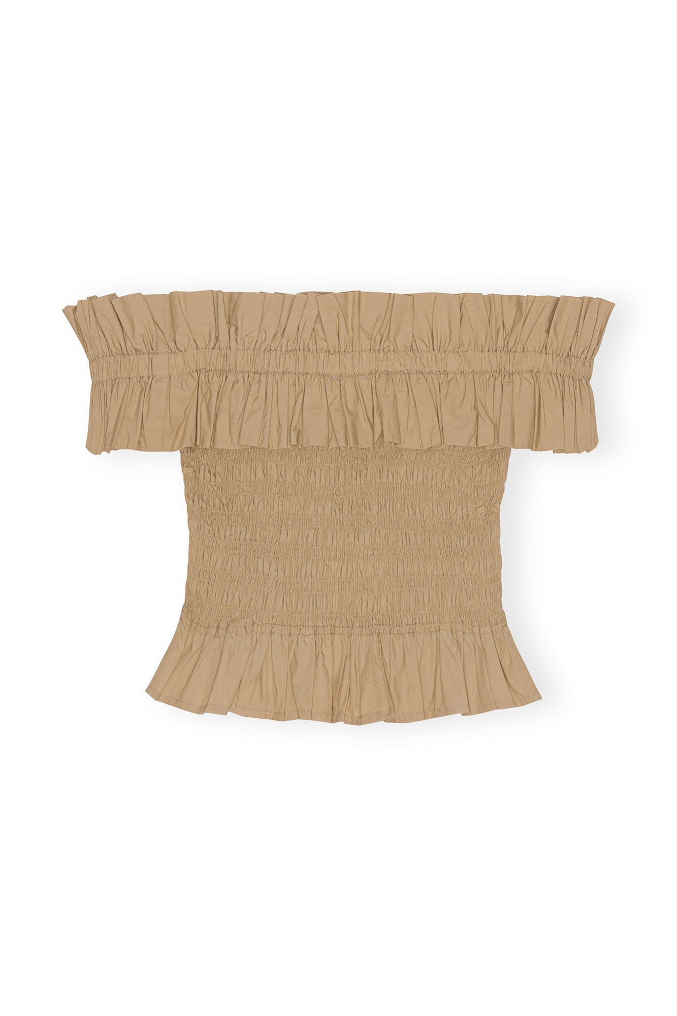 Cotton Poplin Off Shoulder Smock Top | Curds and Whey