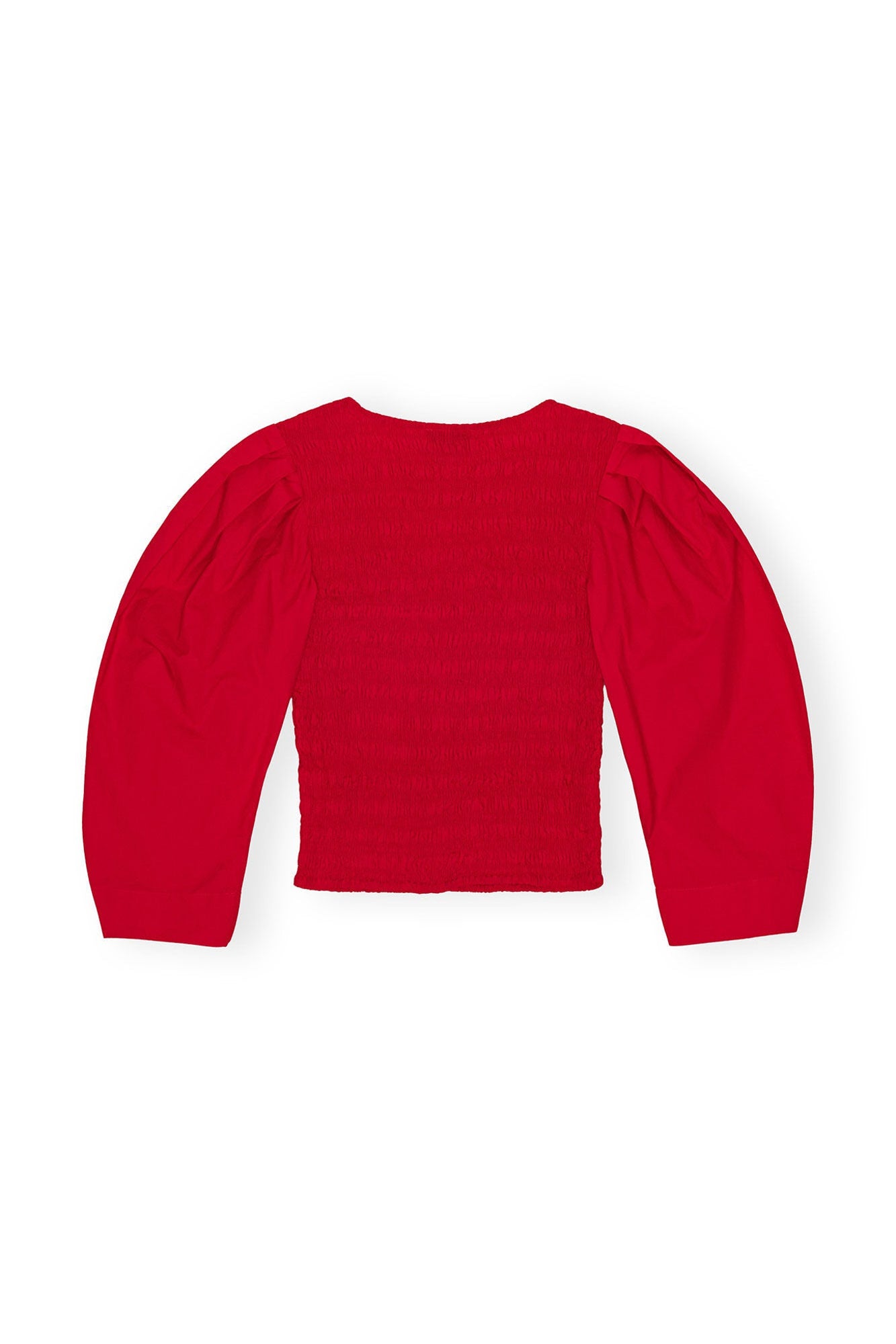 Cotton Poplin Smock Blouse | Racing Red