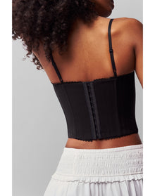 Cotton Scallop Corset | Black