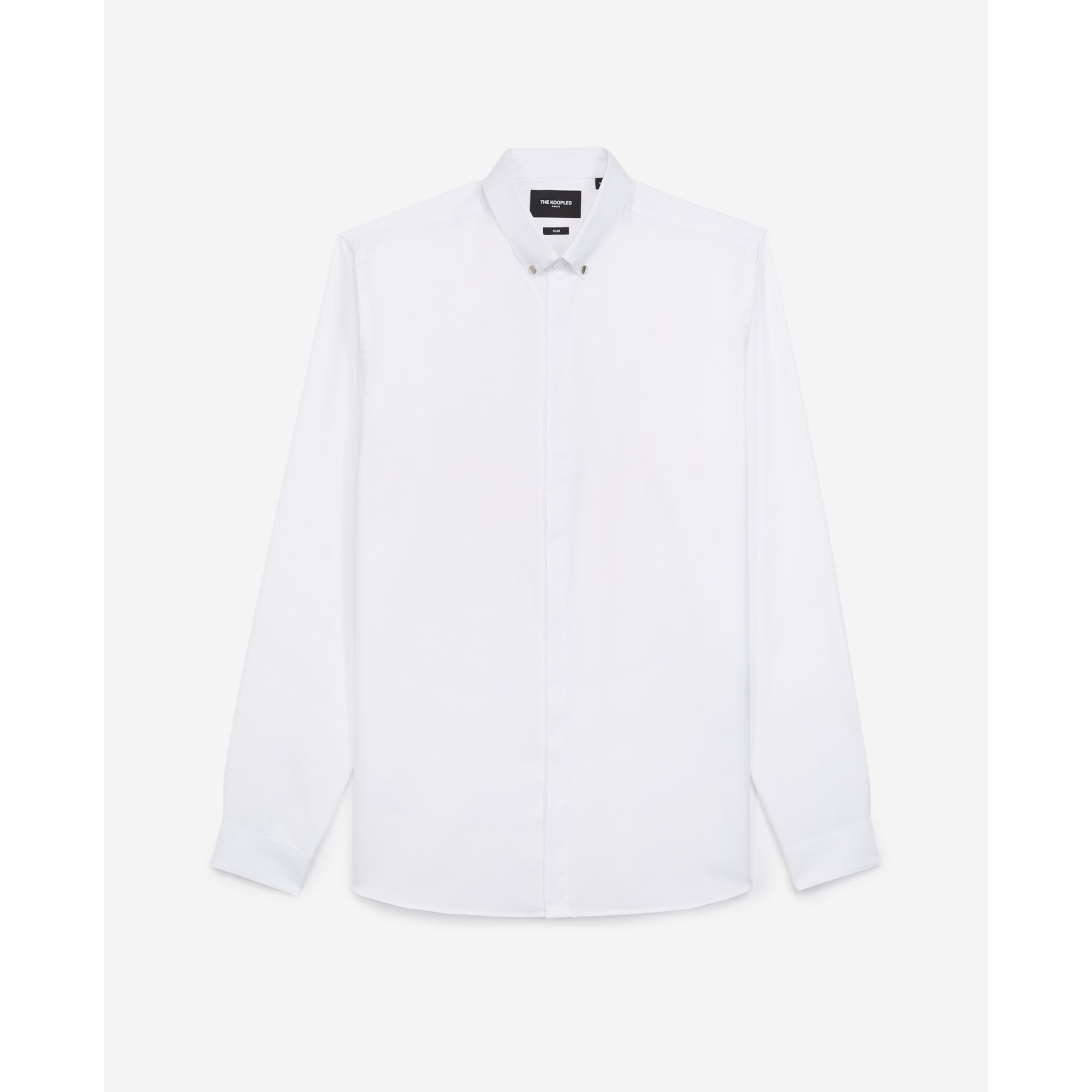 Cotton Shirt With Buttoned Collar | Men | White