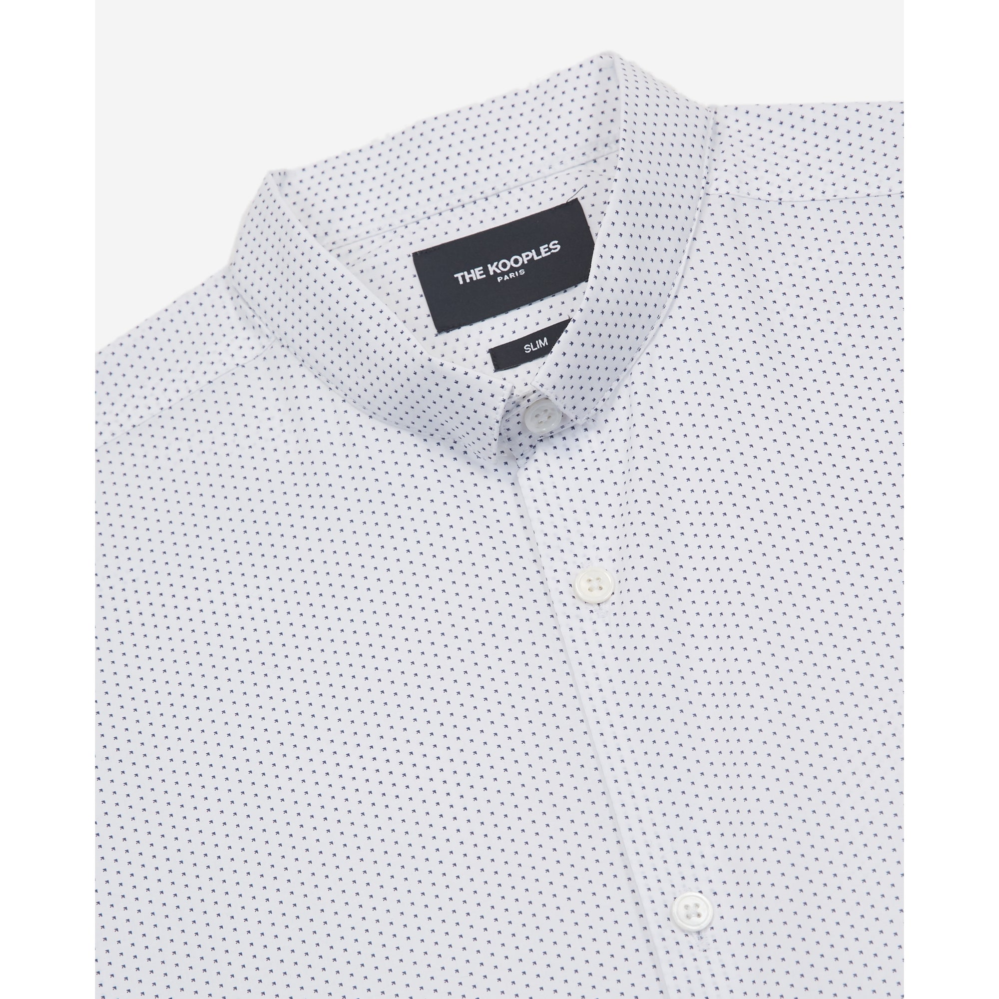 Cotton Shirt With Micro Print | Men | White