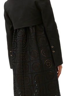 Cotton Suiting Cropped Blazer | Black