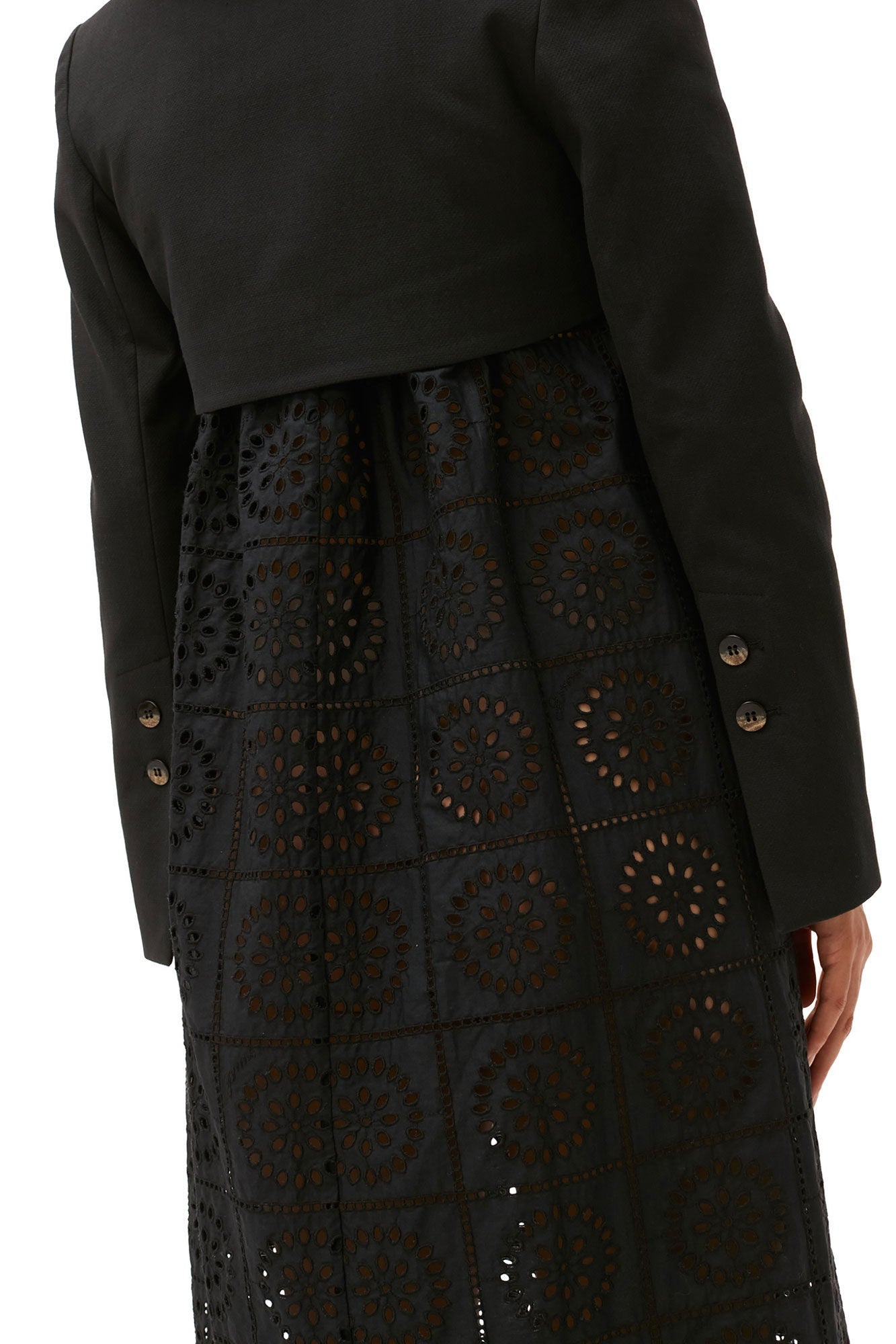 Cotton Suiting Cropped Blazer | Black