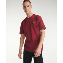 Cotton T-Shirt With Flame Embroidery | Men | Red