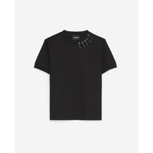 Cotton T-Shirt With Pins | Women | Black