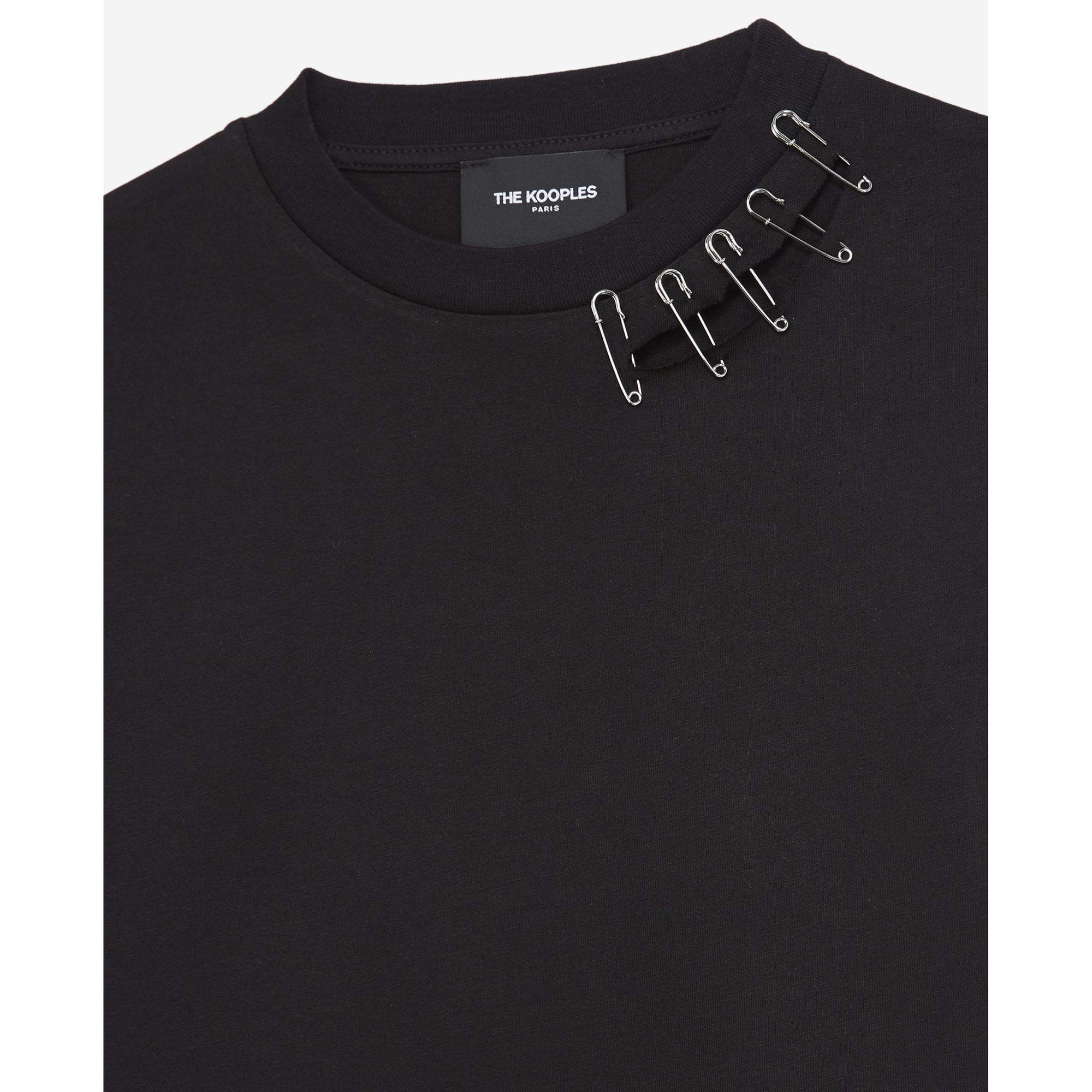 Cotton T-Shirt With Pins | Women | Black