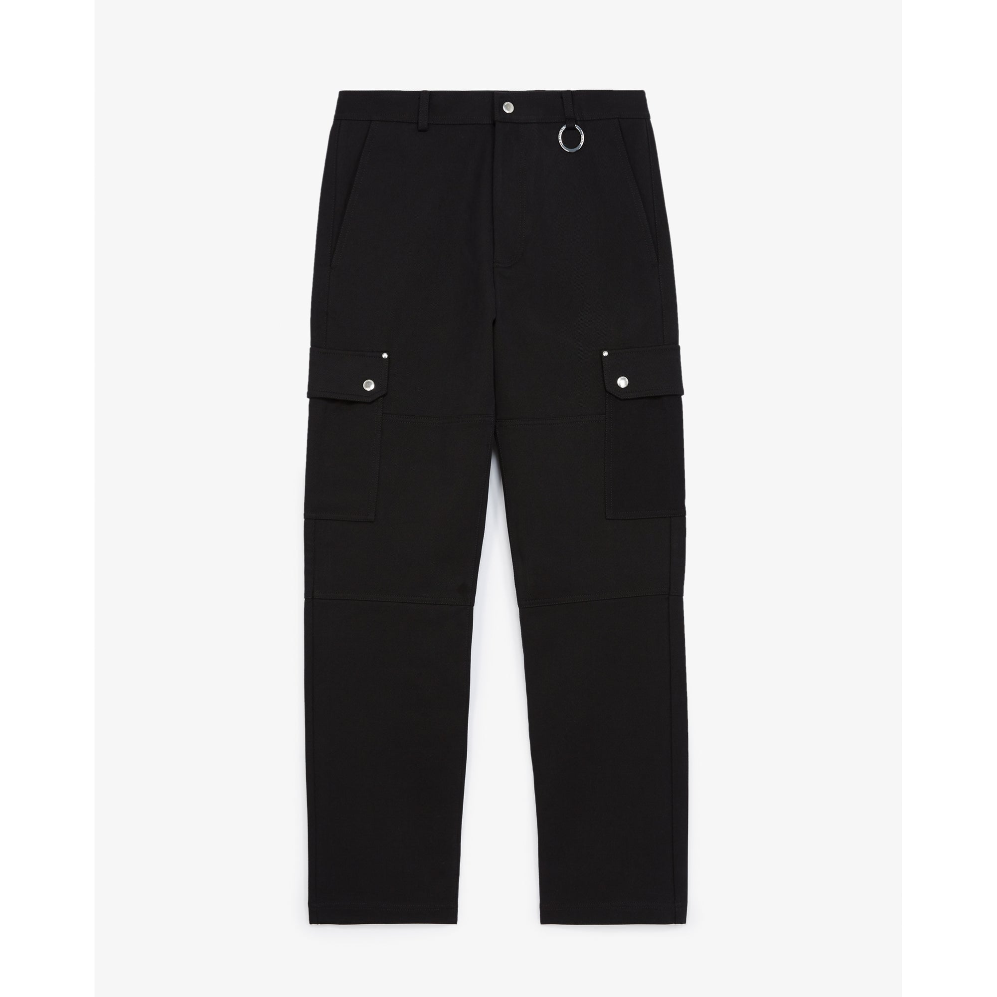 Cotton Twill Cargo Pants | Men | Black