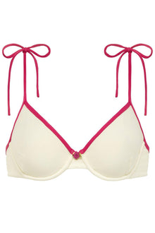 Dainty Bikini Top | Cream Raspberry Binded