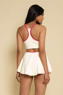 Racerback Sport Top | Cream Raspberry Binded