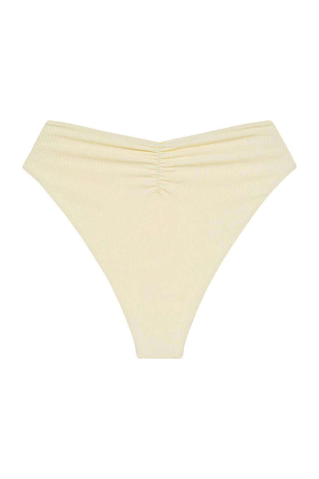 Paula Tie Up Bikini Bottom | Cream Rib