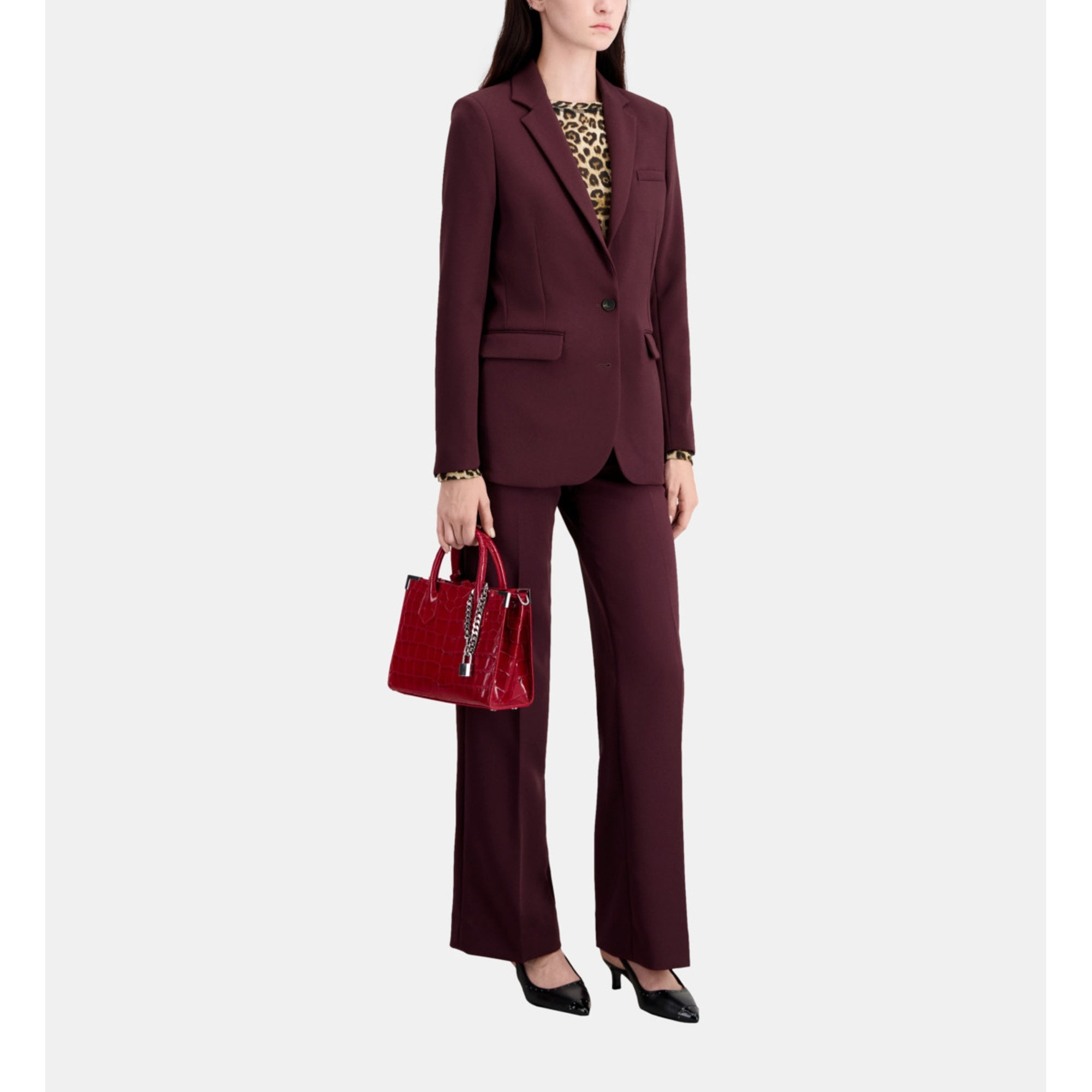 Crepe Suit Jacket | Women | Burgundy