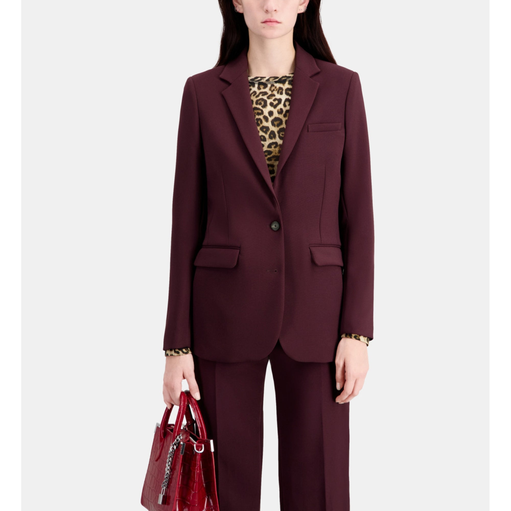 Crepe Suit Jacket | Women | Burgundy