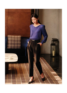 Crepe Tapered Pants | Black