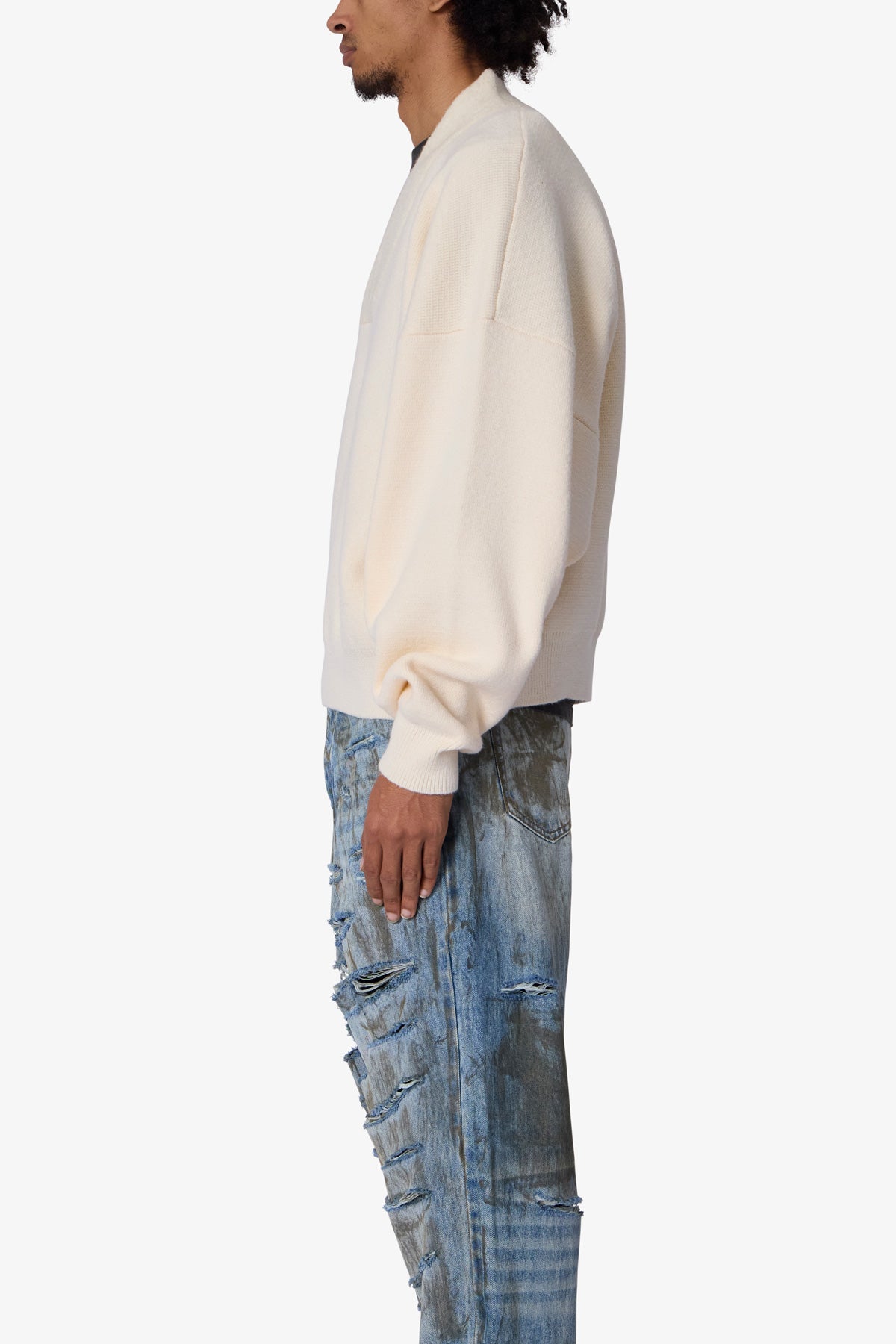 Crew V Neck Sweater | Cream
