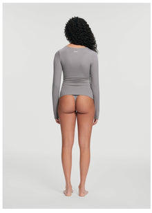 Crew Neck Long Sleeve Top | Cool Gray