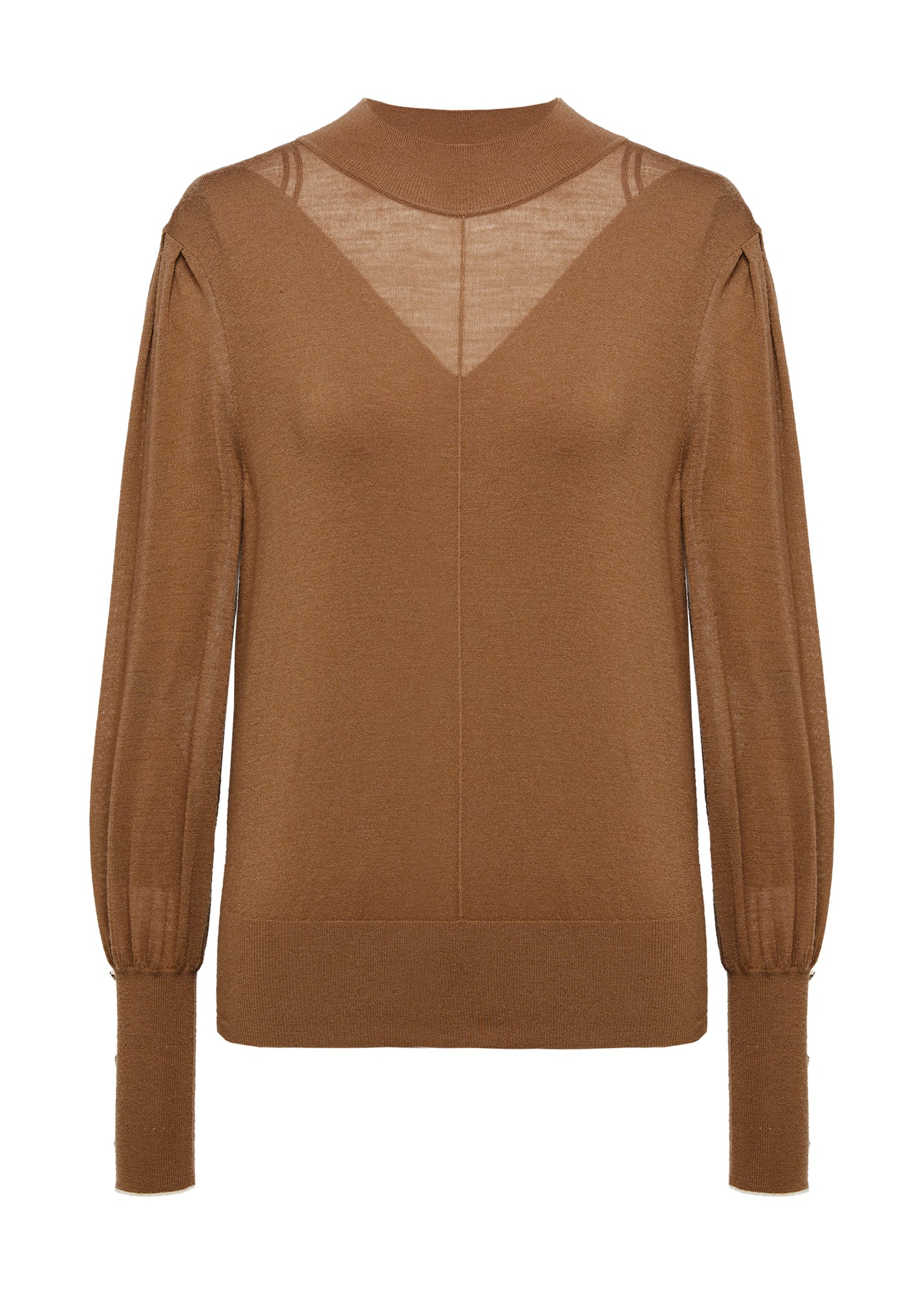 Crewneck Knit Top | Brown