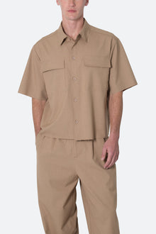 Cropped Woven Shirt | Khaki