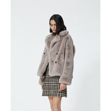 Cropped Gray Faux Fur Coat | Women | Grey