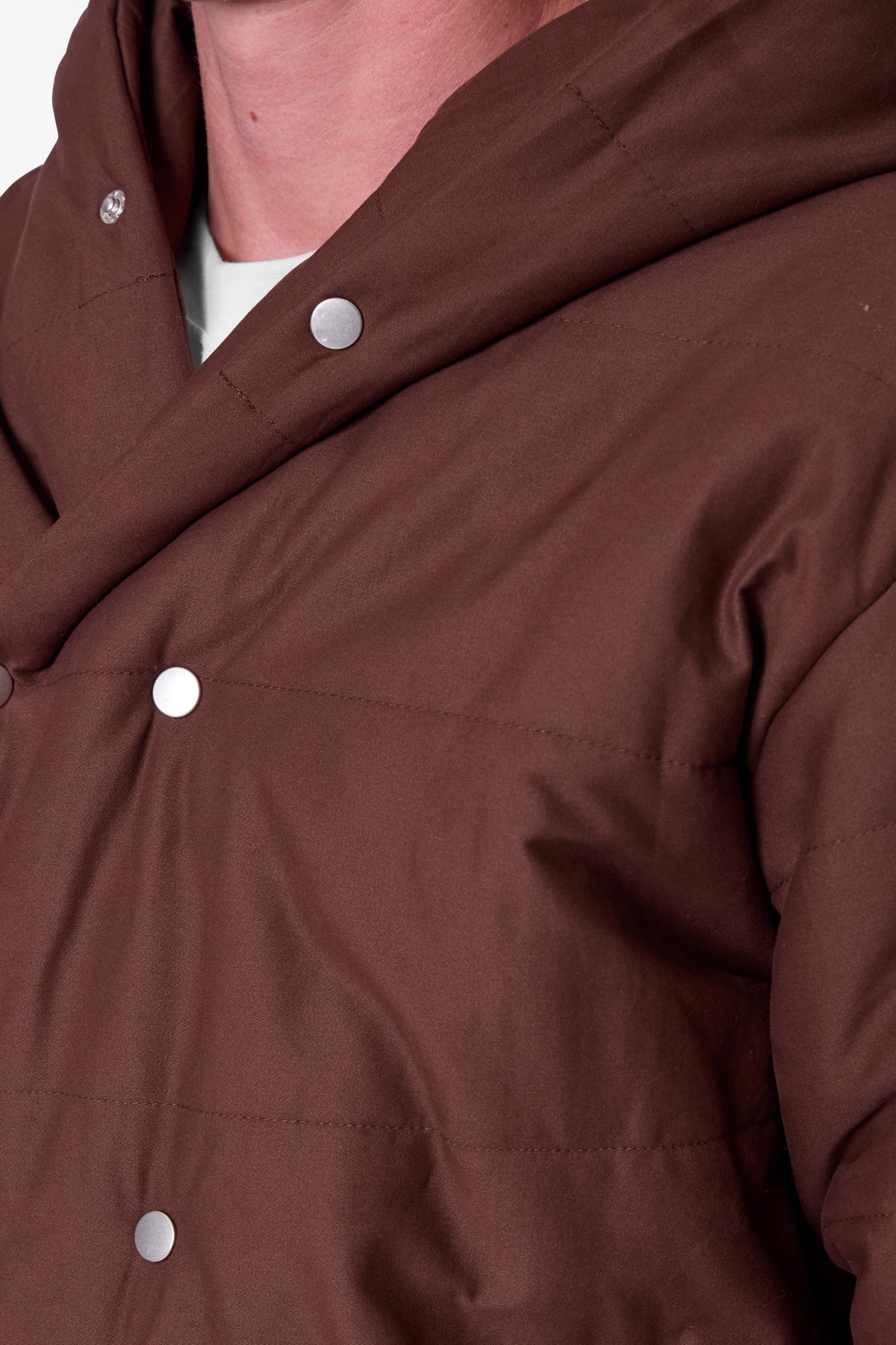 Crossed Trench Puffer Jacket | Brown